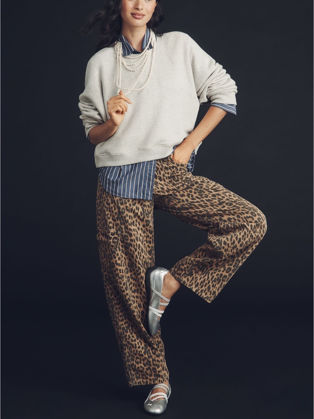 Damson Madder Leopard Print Cargo Pants - Brown